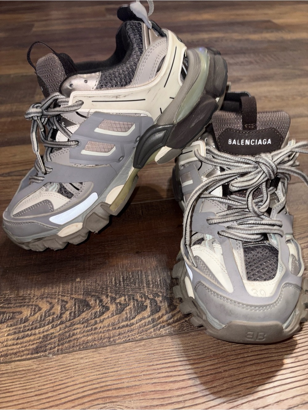 Balenciaga Track Sneakers Women’s US 9 EU 39 Gray White Reflective Shoes